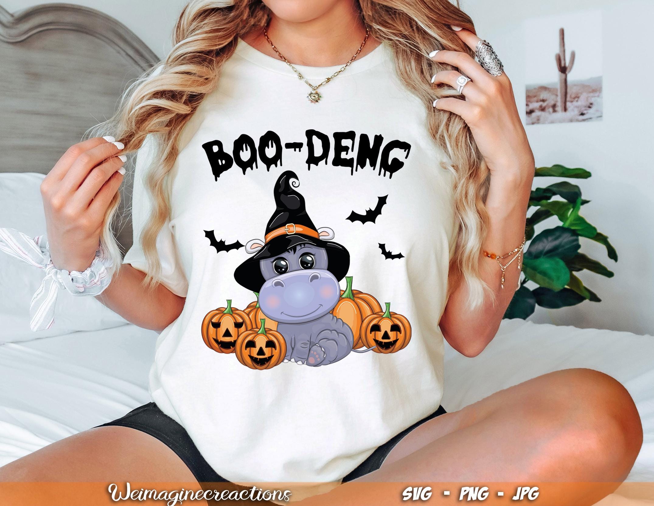 Funny Boo Deng Halloween SVG PNG, Baby Hippo Halloween Svg, Funny ...