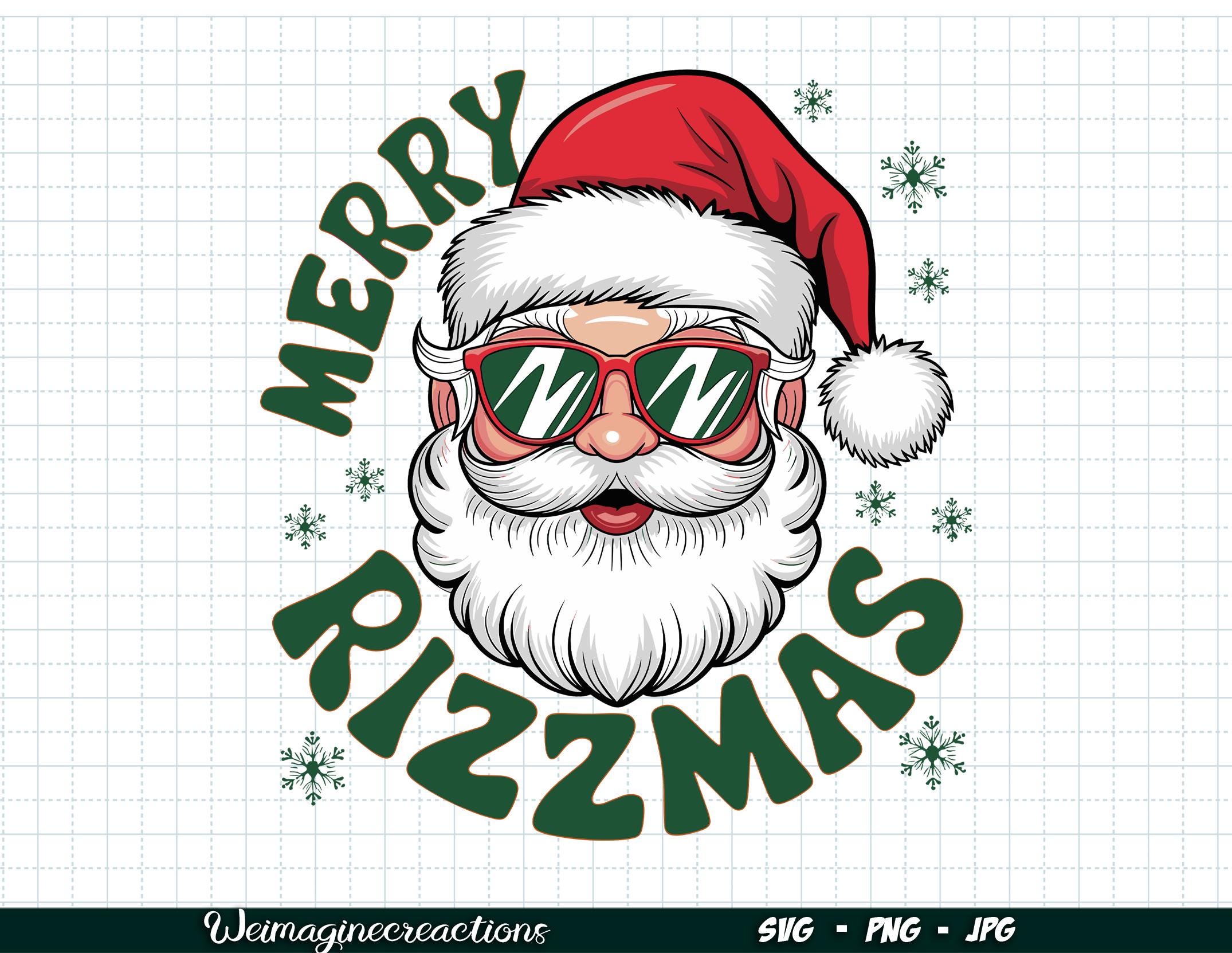 Merry Rizz Mas Santa SVG PNG, Sigma Hat Santa Svg, Rizzmas Santa ...