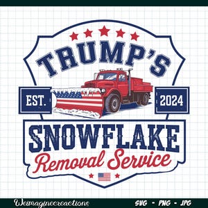 Copo de nieve de Trump 2024 SVG PNG, Eliminación de copos de nieve Trump PNG, Divertido svg navideño de Trump, Sublimación patriótica de Trump, Descarga digital