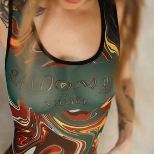 Tattoo Mesh Bodysuit – Sheer Sleeveless See-Through Top | Festival Outfit | Edgy Women’s Bodysuit | Breathable Tattoo Effect | Fiusion Green