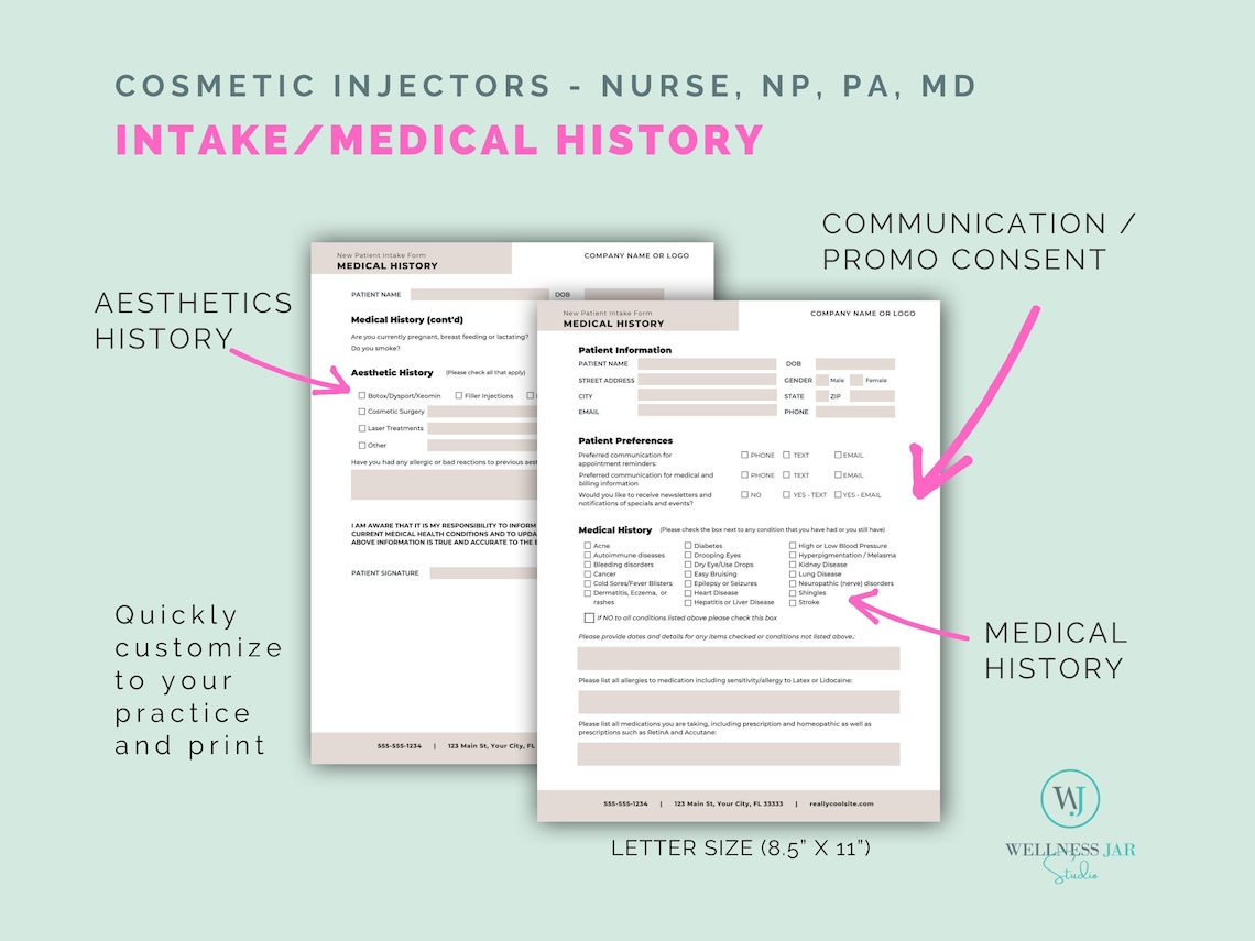 Editable Consent Forms, Botox, Dermal Fillers, Sculptra, Sclerotherapy ...