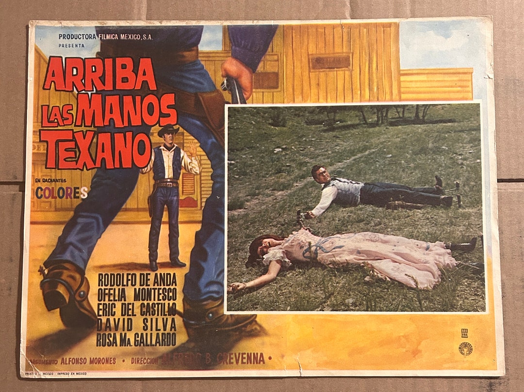 Vintage Mexican Movie Poster From the 1960s Arriba Las Manos Texano Etsy