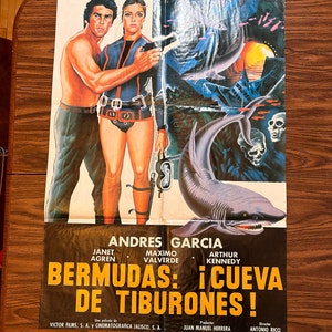 Very Cool Vintage Italian-Spanish Shark Movie Poster! (1978)
