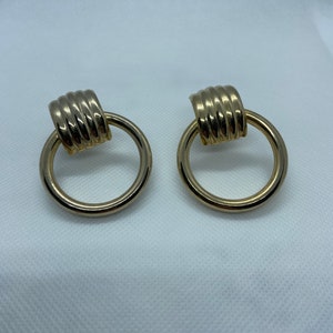 Funky Small Hoop Earrings circa late 70s/early 80s