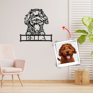 Custom Dog Name Silhouette Metal Signs Customized Dog Face Wall Art Decor Memorial Gift Personalised Dog Metal Art Best Gift