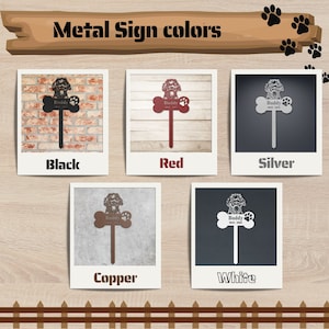 Pet grave marker metal sign with pet name, years and memorial wishes. Paw print metal sign grave deco for dog and cat . Best trending custom dog, cat and pet memorial gift and grader decoration sign