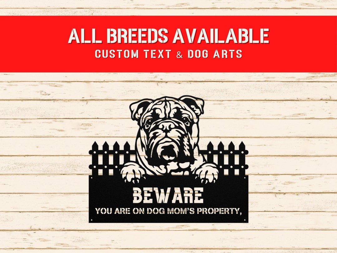 Beware Dog Sign You Are on Dog Mom's Property Cute Funny Dog Sign
