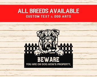 Beware of Dog Gate Fence Door Yard House Sign Custom Pet Iron Plaque