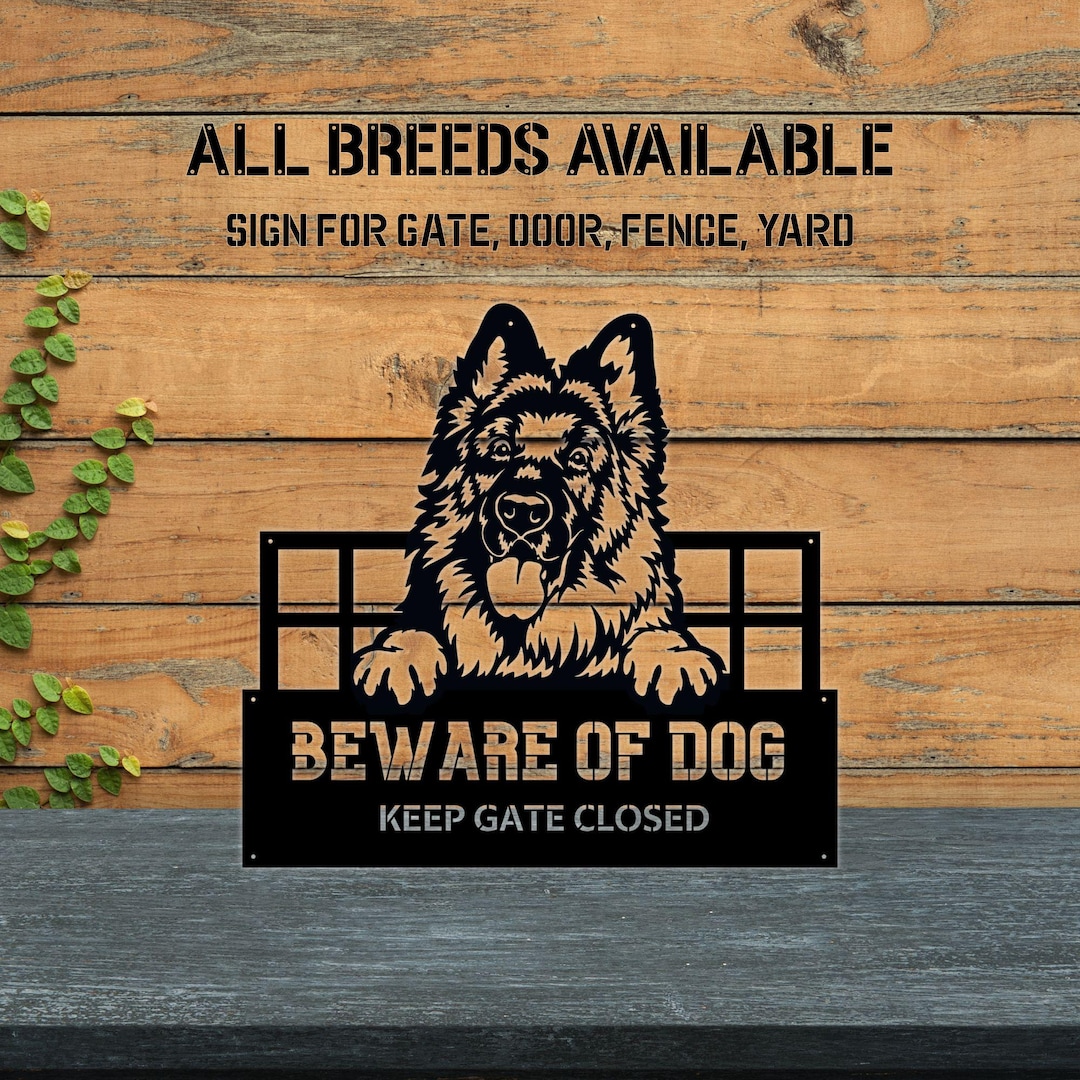 Dog Block Sign Custom Beware of Dog Metal Sign With Photo – Personalized Dog Warning ...