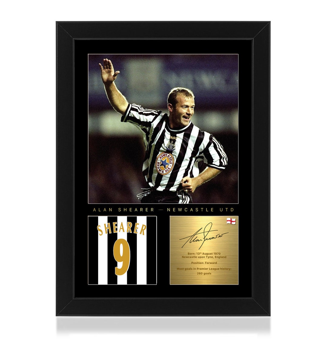 Alan Shearer Newcastle Legend Framed Display Gift With Reproduced ...