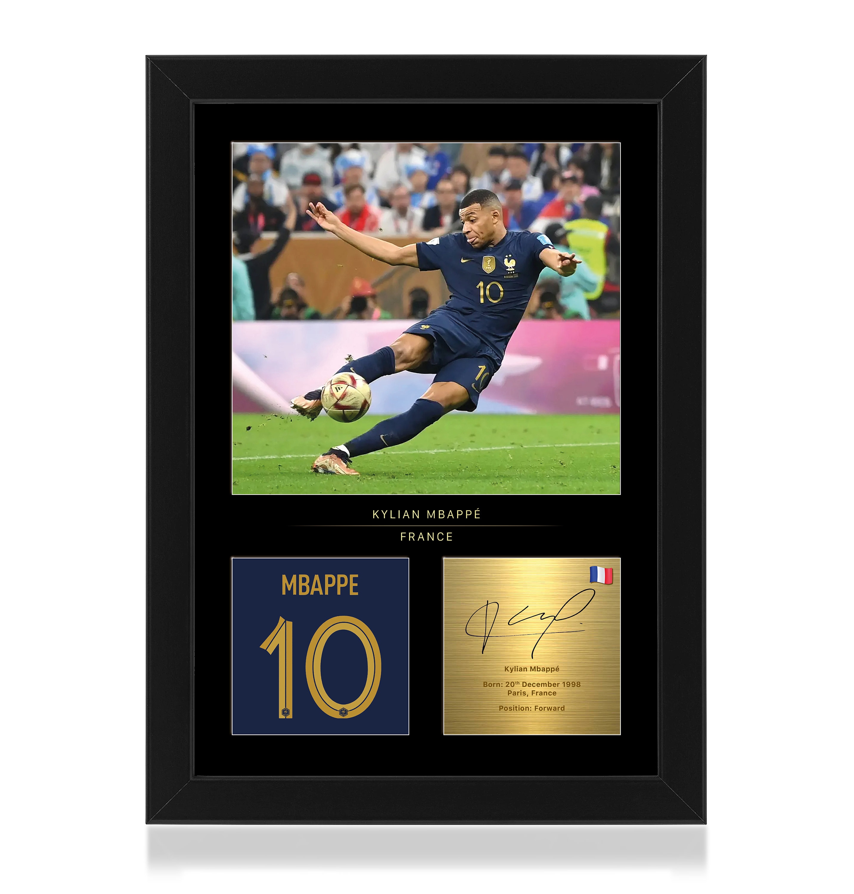 Kylian Mbappe Framed Display Gift With Reproduced Digital
