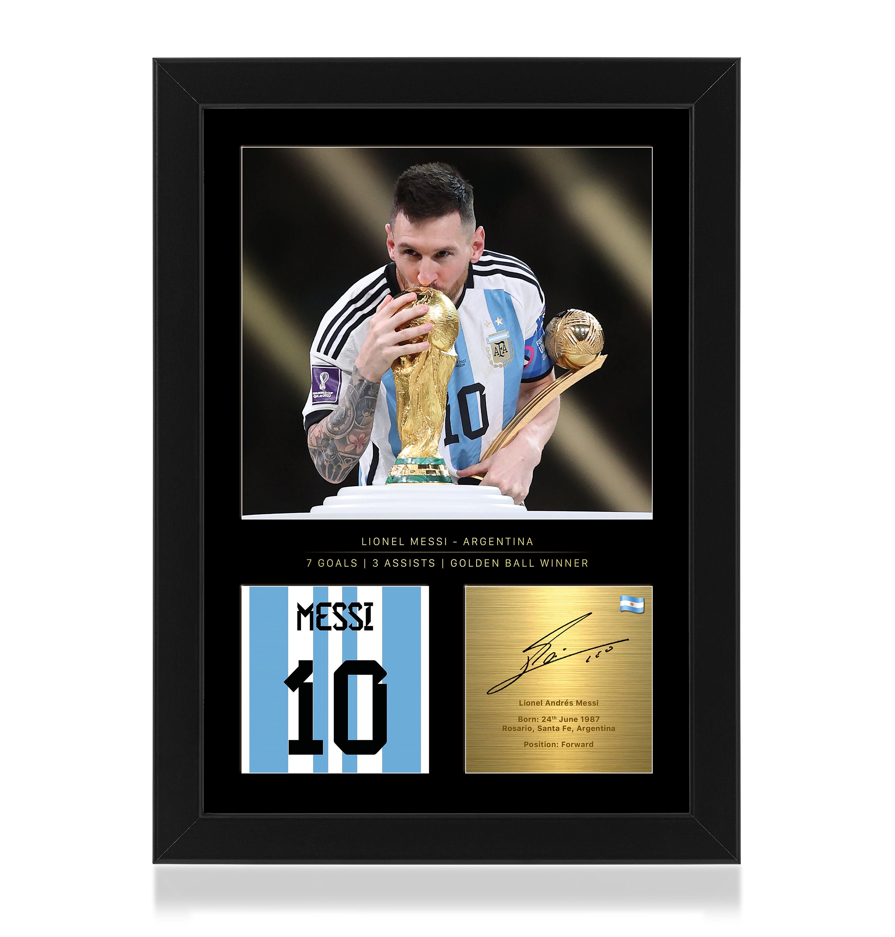 LIONEL MESSI SIGNED 2022 WORLD CUP SOCCER BALL IN ACRYLIC CASE