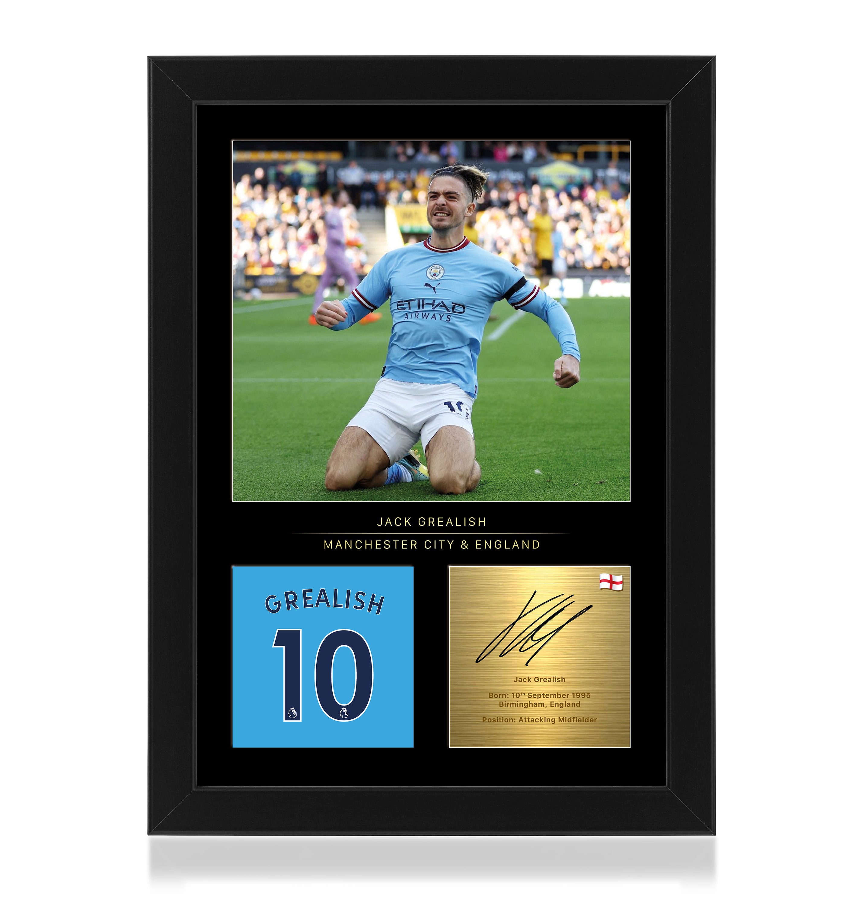Jack Grealish Framed Display Gift With Reproduced Digital