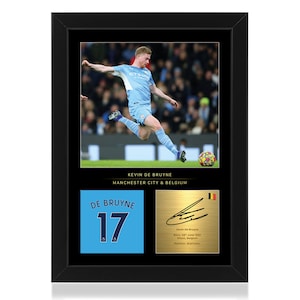 Regalo enmarcado de Kevin De Bruyne con firma digital reproducida