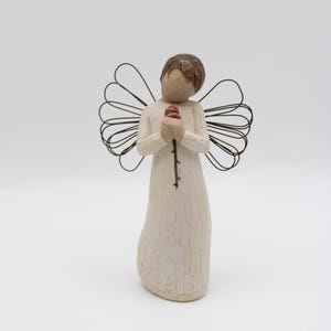 Vintage 2002 Willow Tree &quot;Loving Angel&quot; Figurine, Susan Lordi, Angel Holding Rose