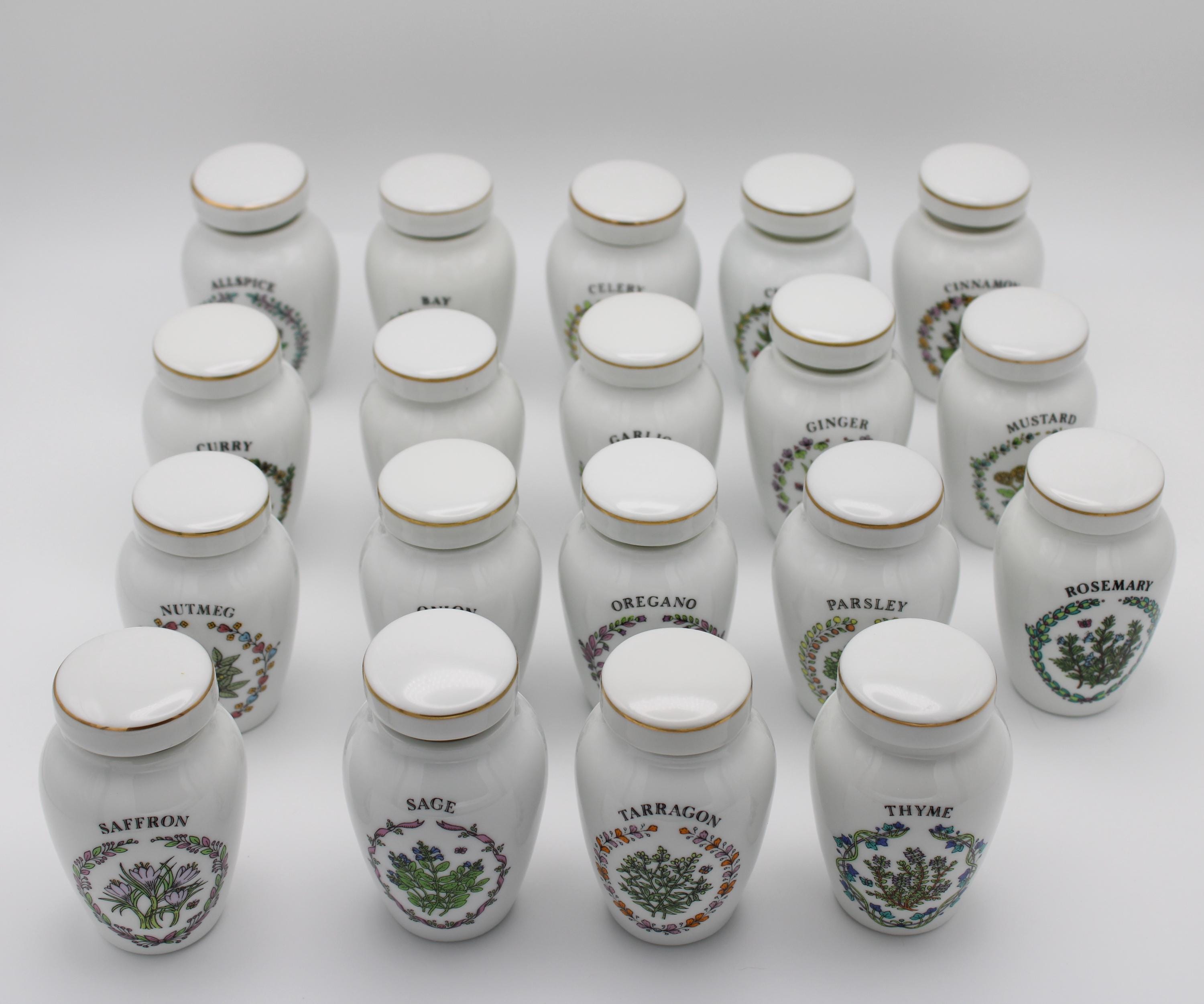 Vintage the Franklin Mint Gloria Concepts Inc Porcelain Spice Jars