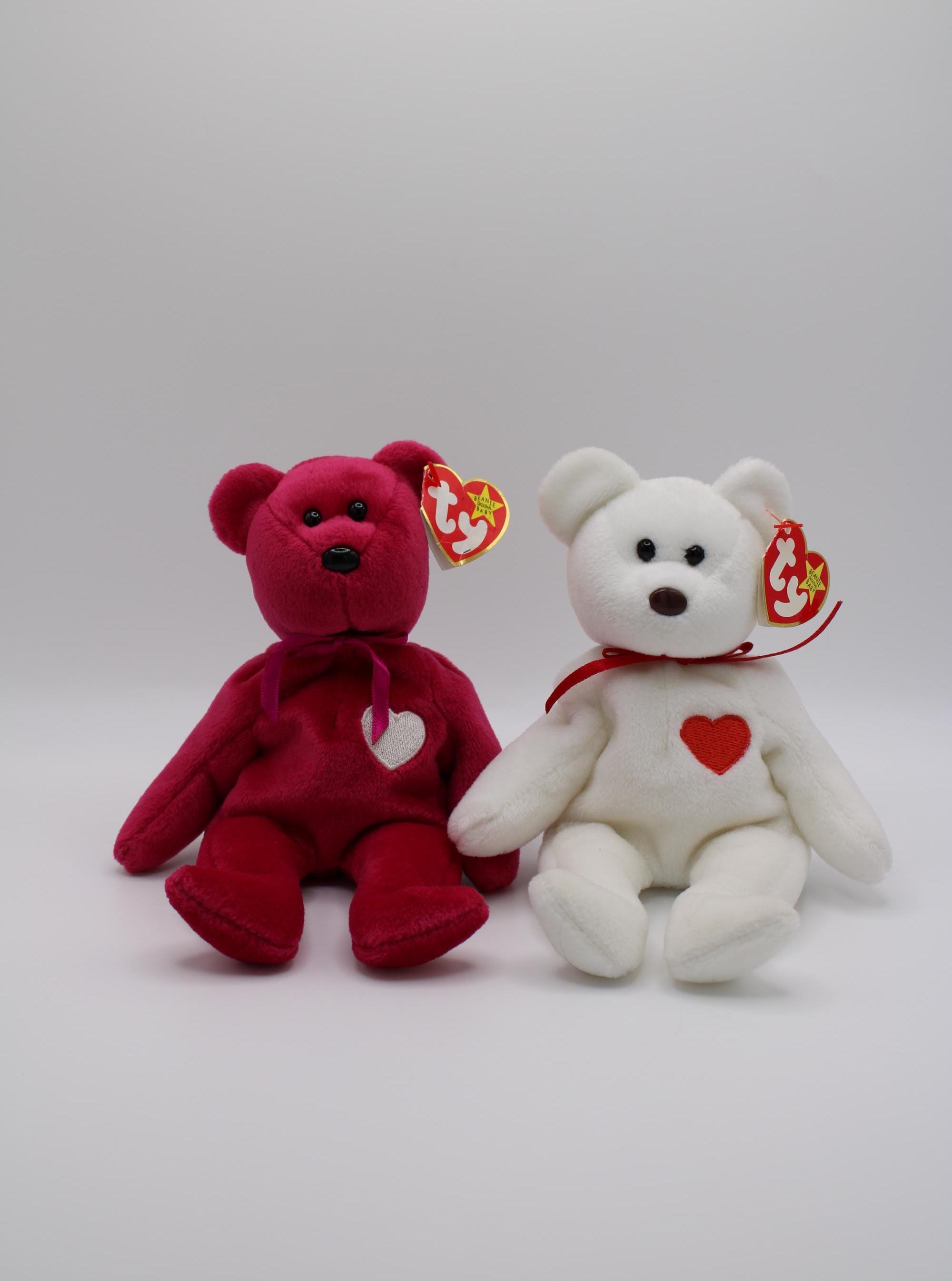 Ty Beanie Baby: Valentina Pink Bear or Valentino White Bear - Etsy