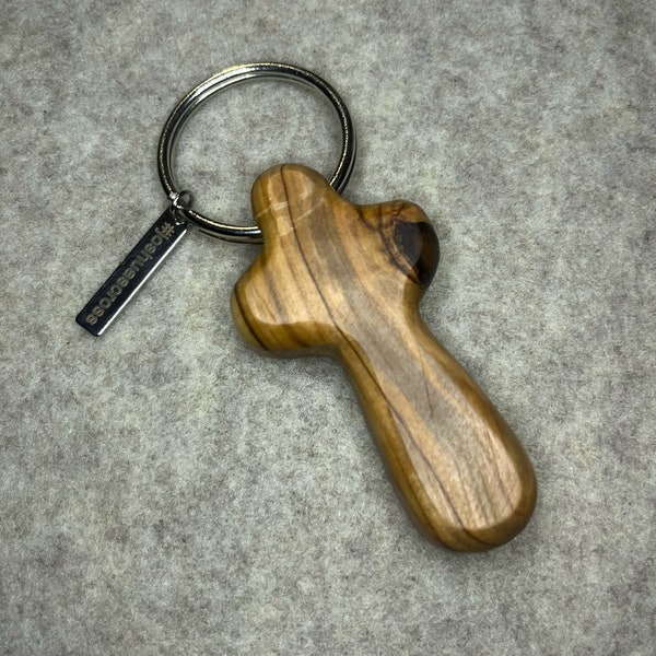 Olive Wood Keychain with 1" split ring