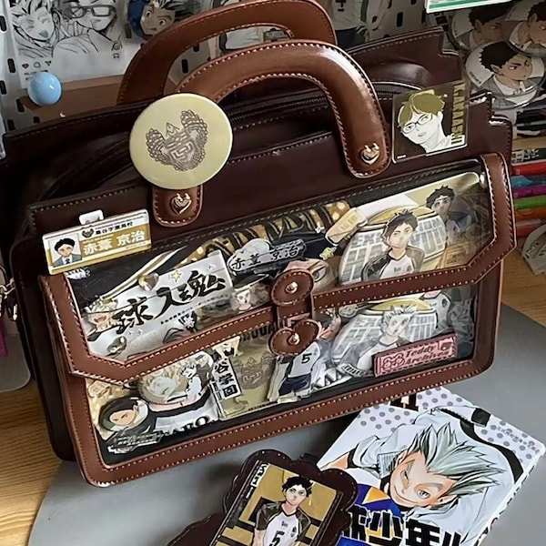 Ita bag preppy style Shoulder VS cross-body  switch at will bag Clear Vinyl Display Window