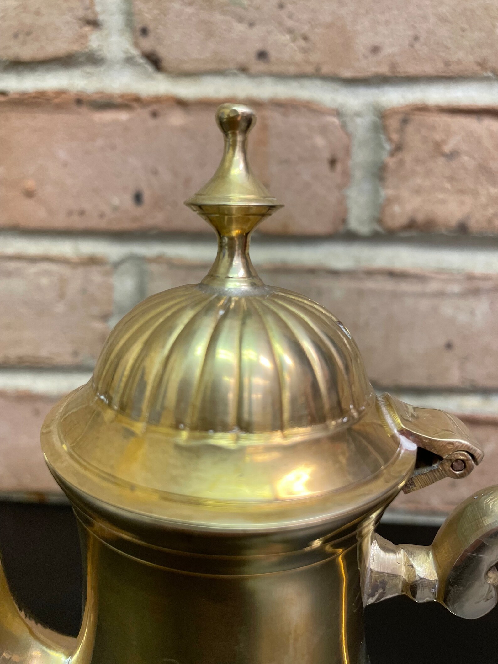 Vintage Brass Tea Pot or Coffee Pot With Hinged Lid Farmhouse Etsy