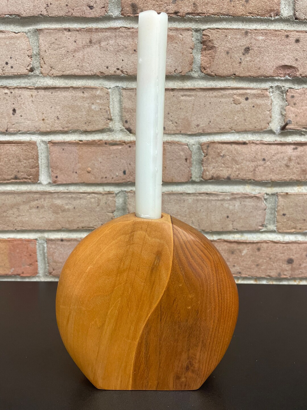 Vintage Danish Modern Wood Candle Holder Mid Century Decor Artisan ...