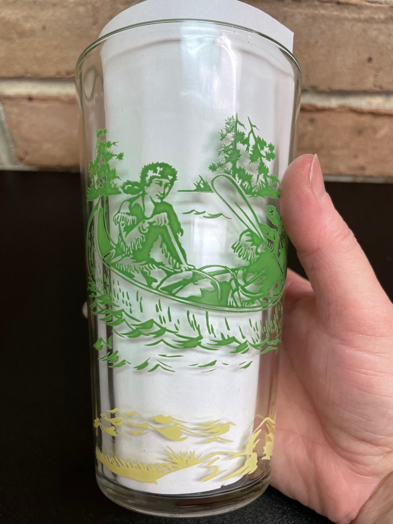 Vintage Hazel Atlas Davy Crockett Drinking Glass Cocktail Highball