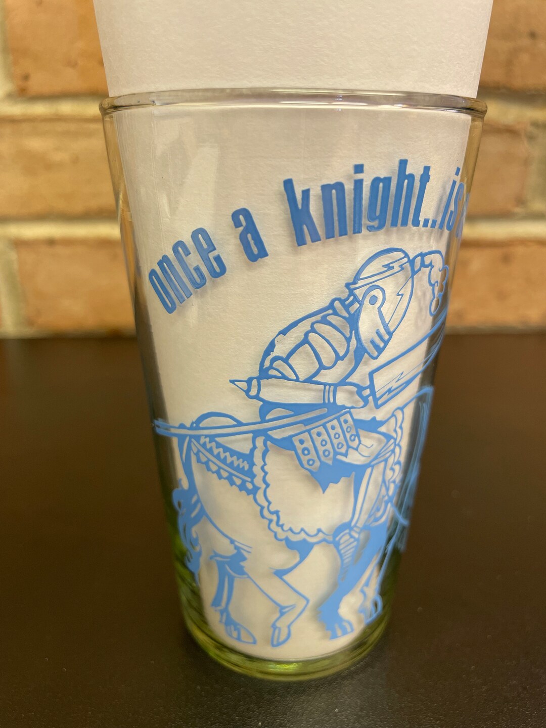 Risque Kitsch Drinking Glass 70's Kitschy Barware Busty Girl Once a