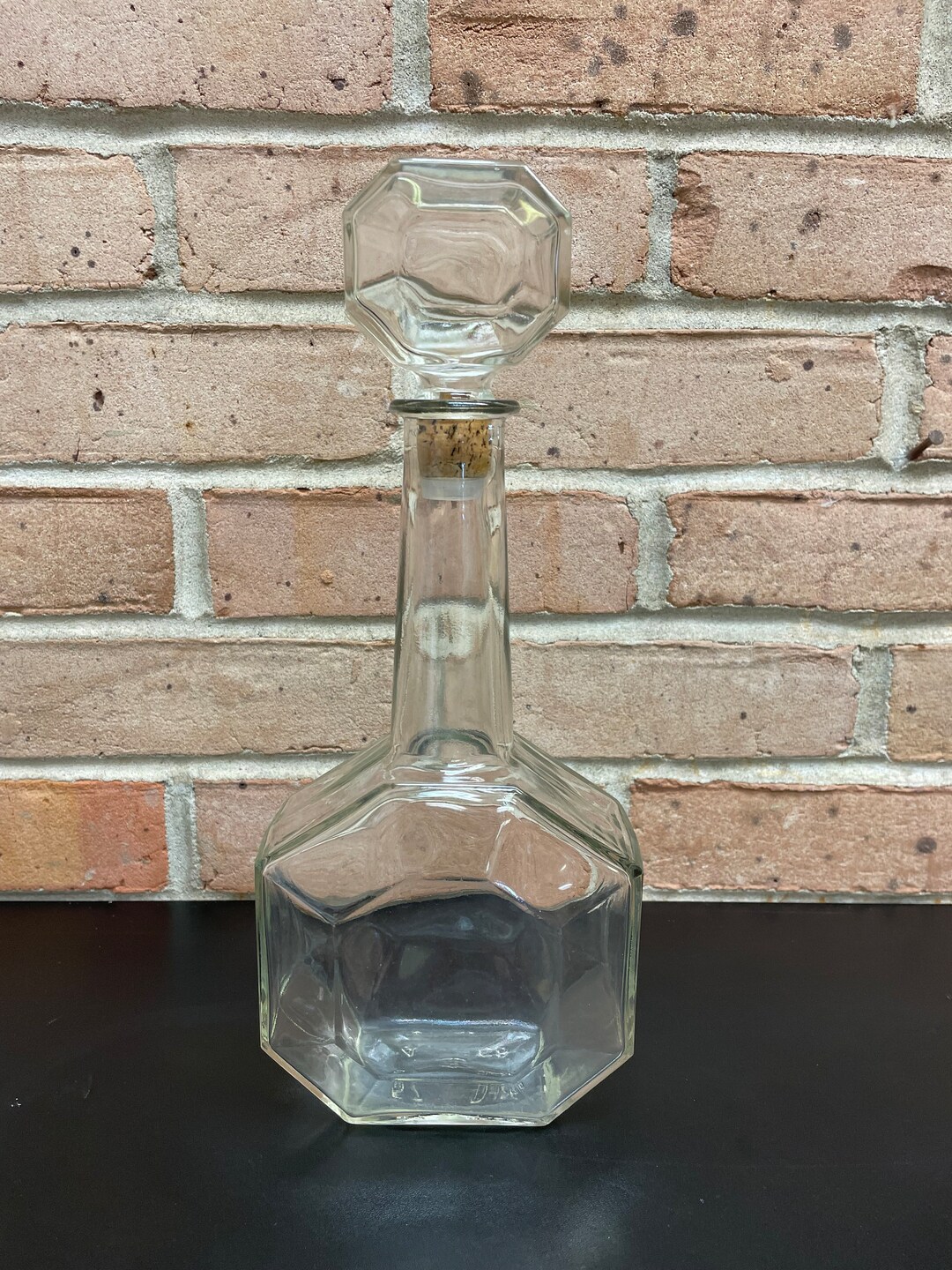 Vintage Long Neck Octagon Decanter Bottle With Matching Octagon Stopper ...