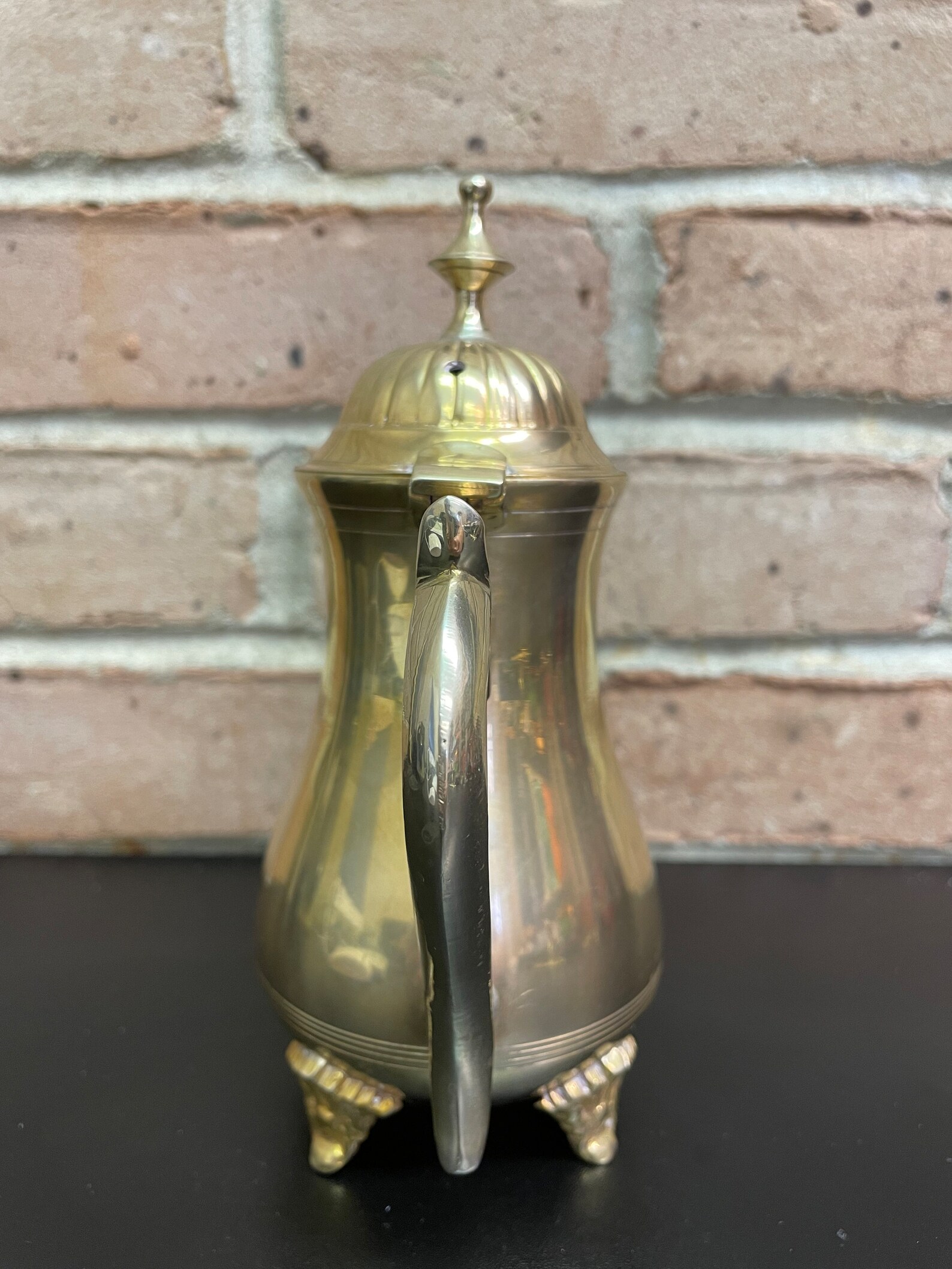 Vintage Brass Tea Pot or Coffee Pot With Hinged Lid Farmhouse Etsy