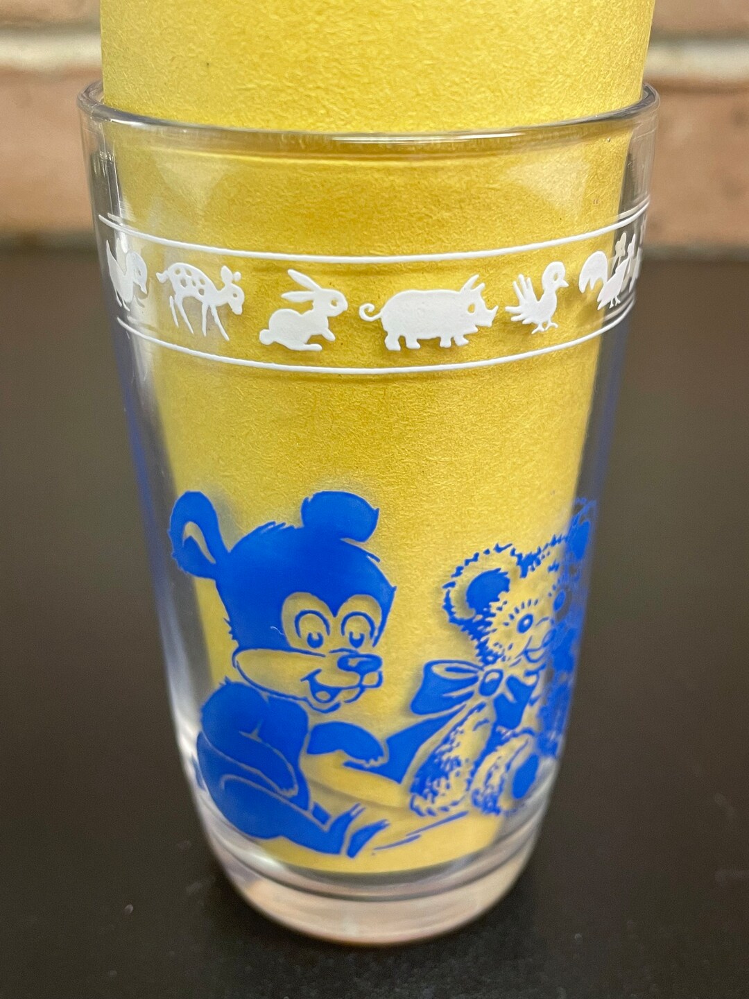 Kraft Swanky Swig Jucie Glass Blue Pig, Piggy Bank, Bear, and Teddy