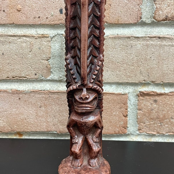 Vintage geschnitzte polynesische Stil Tiki Gott Statue