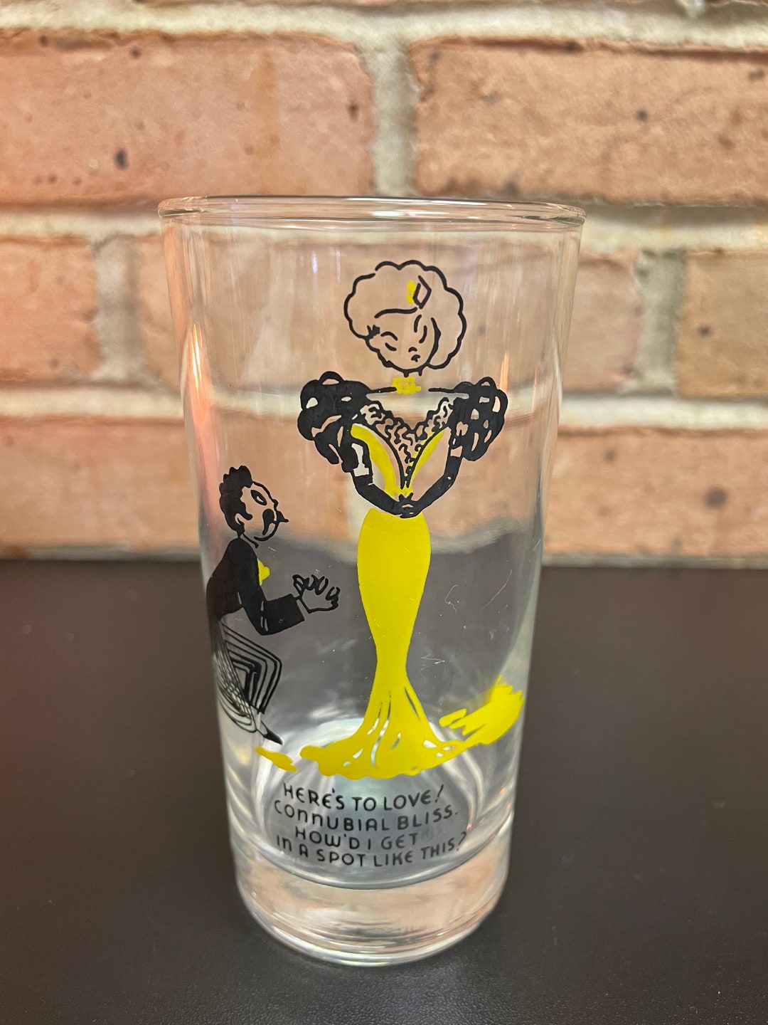 Gay Fad Barware Rare Girlie Glass Art Deco Era Bar Ware Kneeling Man