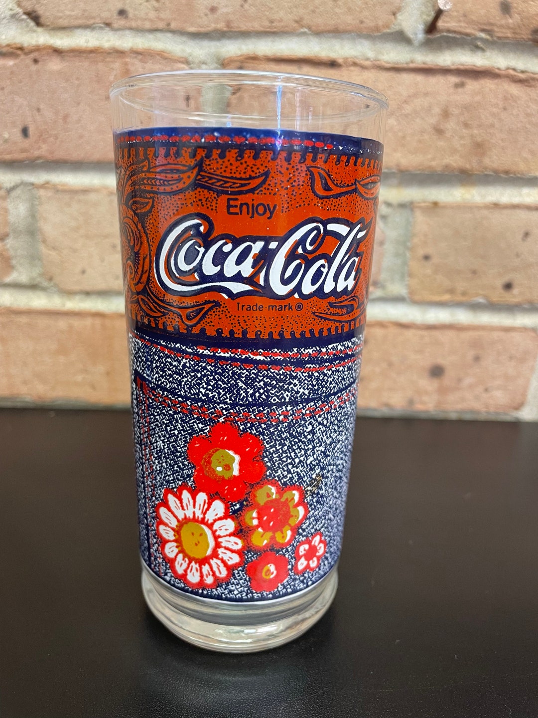 Cocacola Mcdonald's Denim Collection Drinking Glass Country Western