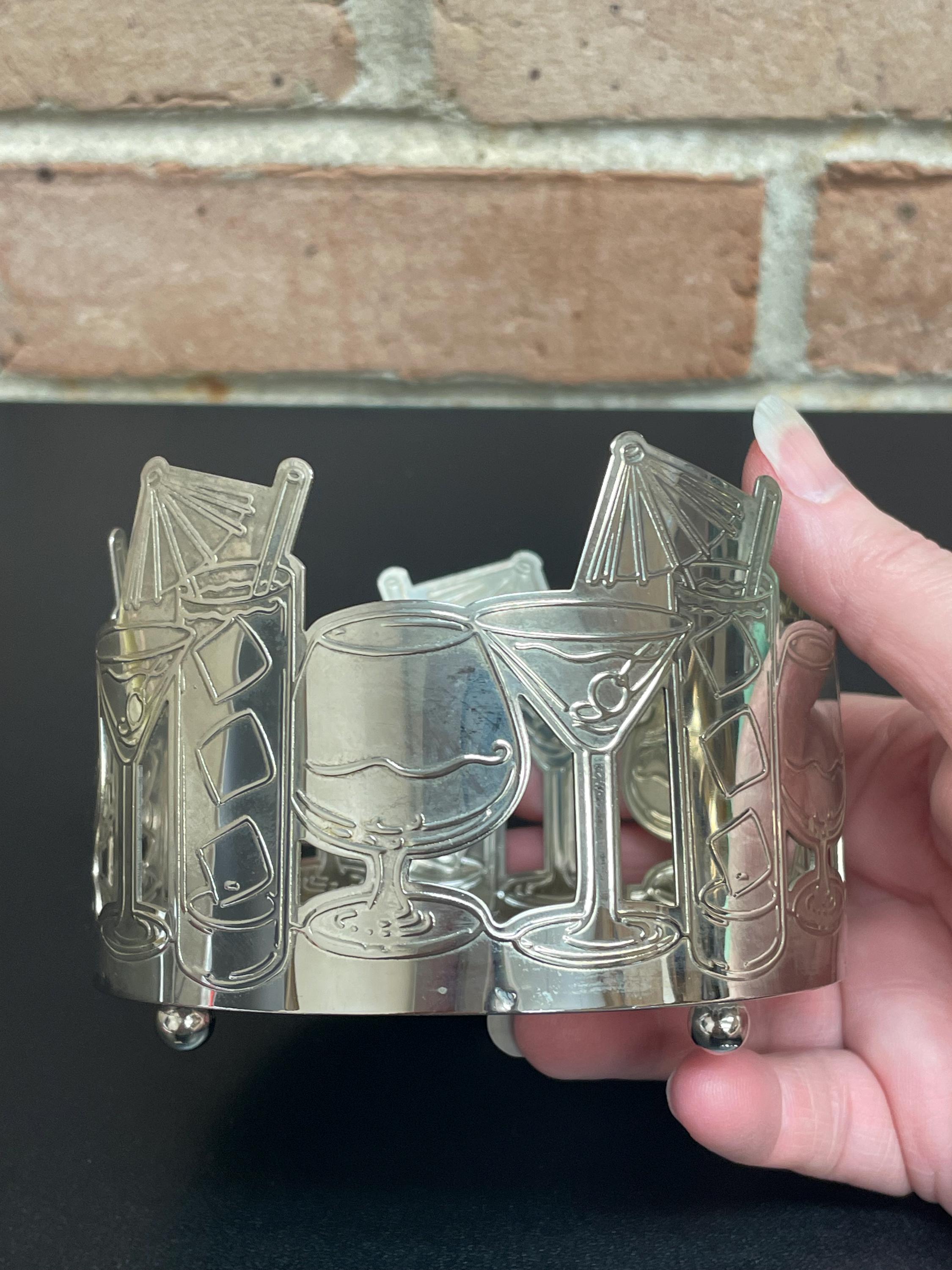 DESSOUS DE BOUTEILLE ancien en verre et métal argenté EUR 9,90 - FR