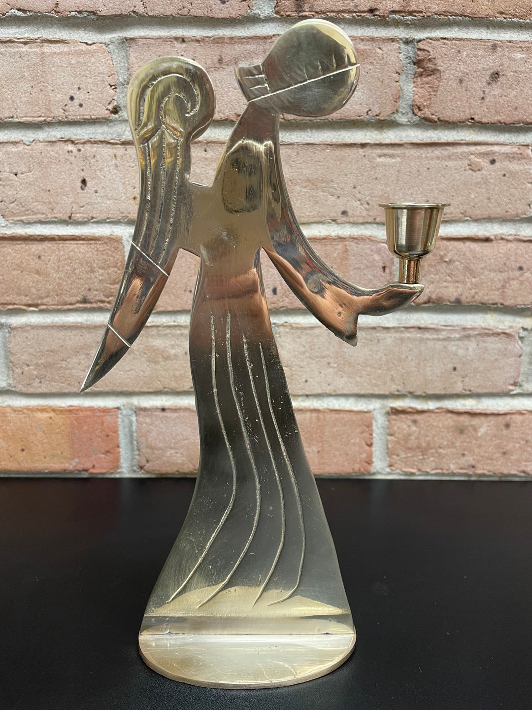 Vintage Tall Brass Angel Candle Holder for Taper Candles Tall Etsy