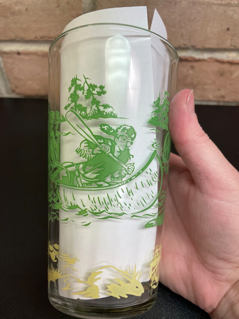 Vintage Hazel Atlas Davy Crockett Drinking Glass Cocktail Highball