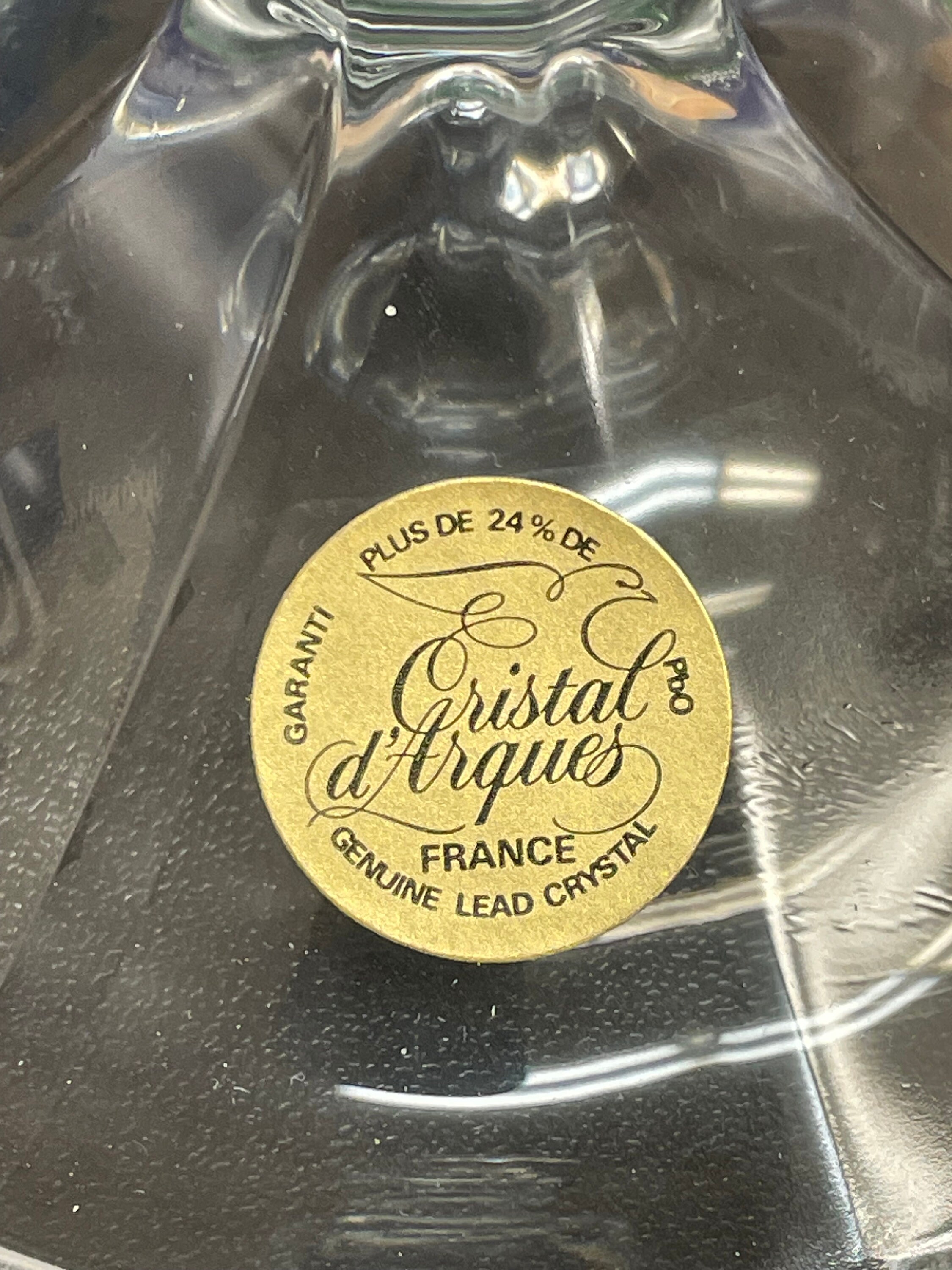Paire danciens bougeoirs cristal dArques Modèle Vincennes Transparent