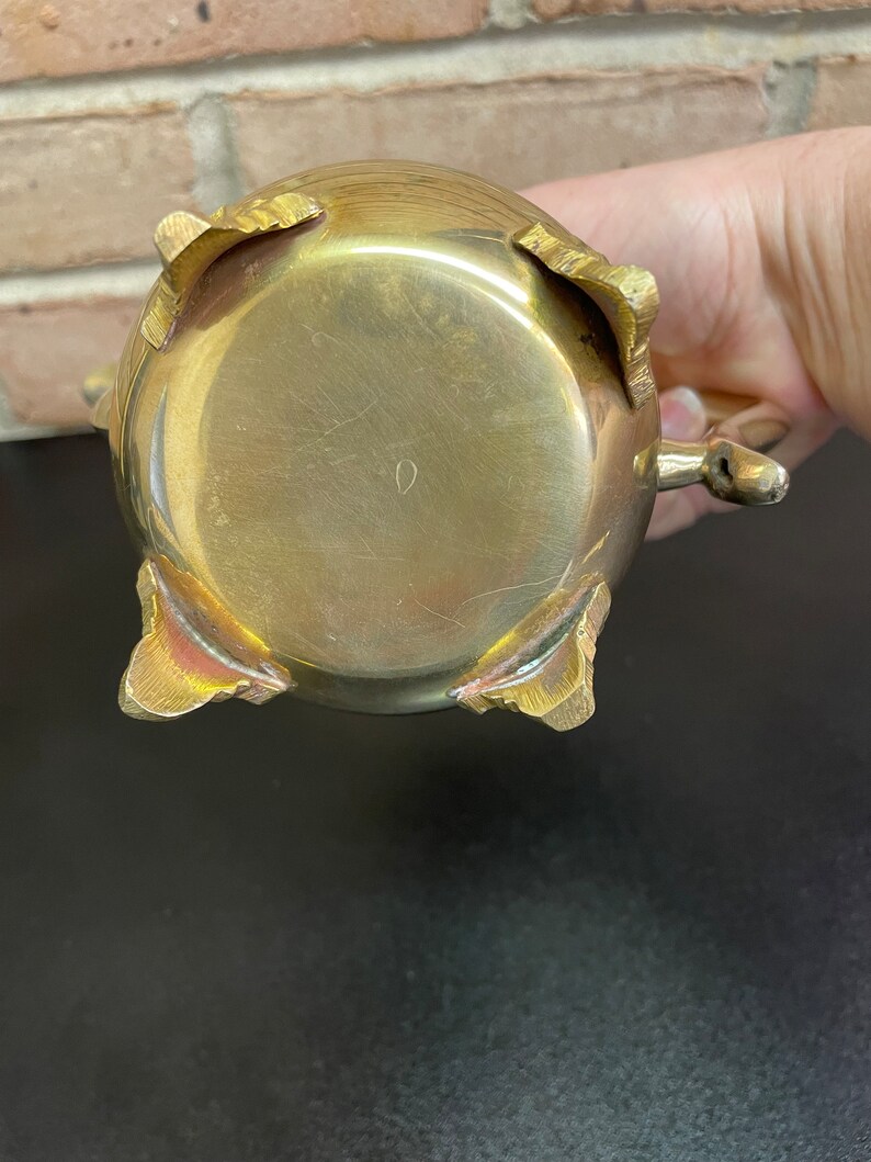 Vintage Brass Tea Pot or Coffee Pot With Hinged Lid Farmhouse Etsy
