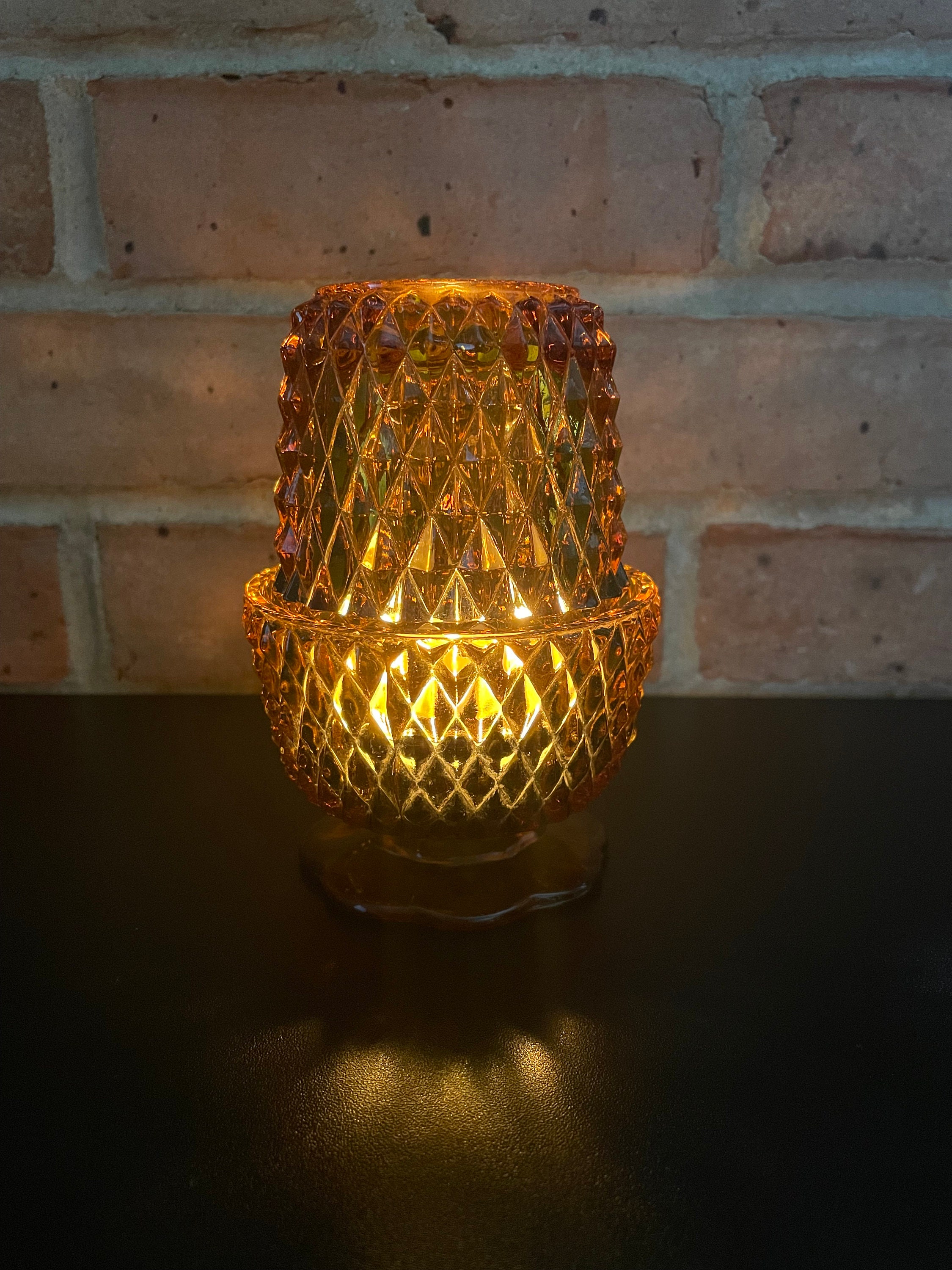 ヴィンテージアンティークインディアナグラスキャンドルフェアリーライト