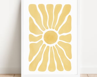 Sunshine Nursery, Sunshine Printable, Watercolor Sun, Sun Printable Art, Sun Poster, Sun Nursery Print, Boho Boy Decor, Boho Girls Room
