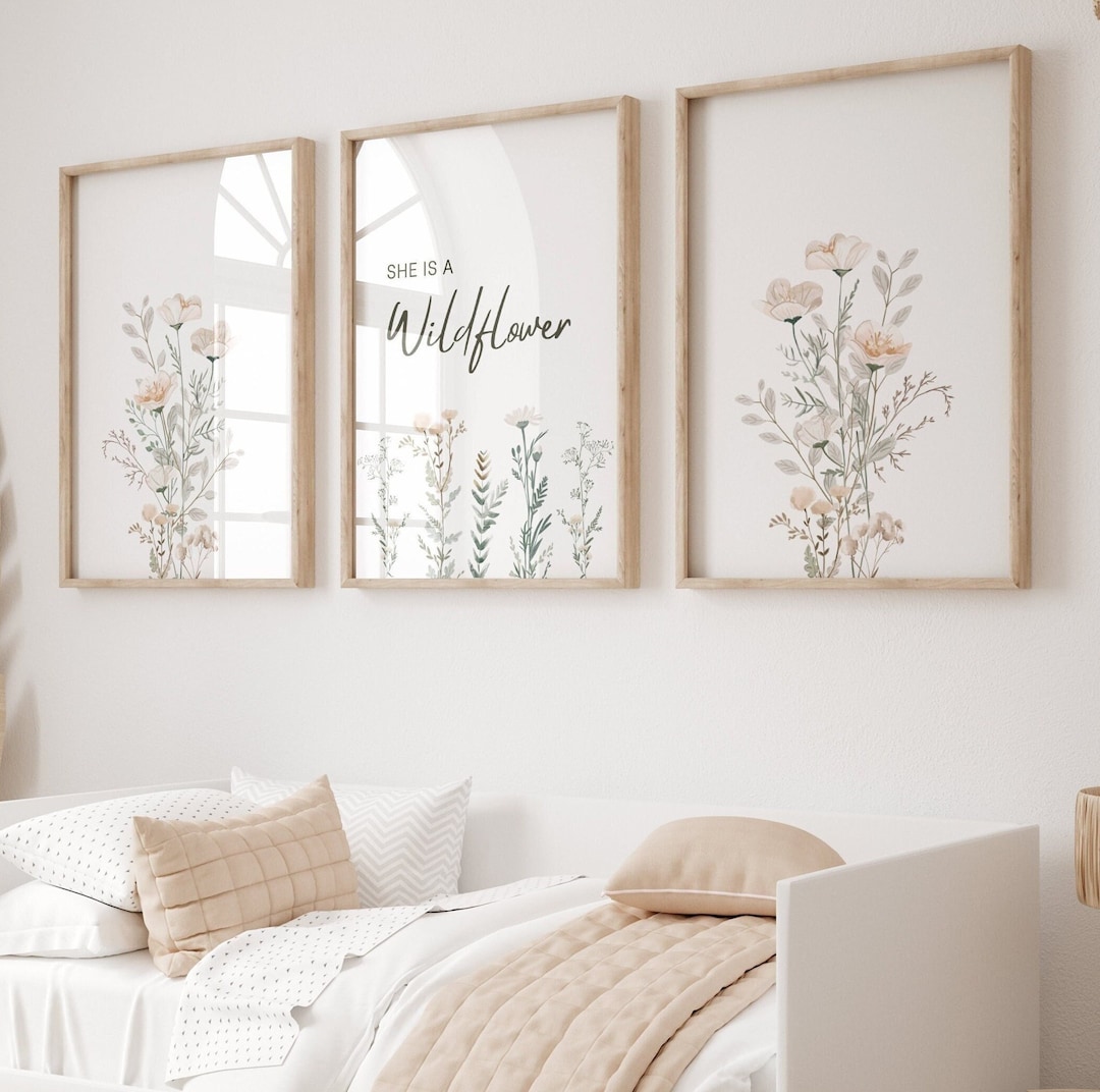 Wildflower Print Set, Baby Girl Wildflower Nursery, She is A Wildflower ...