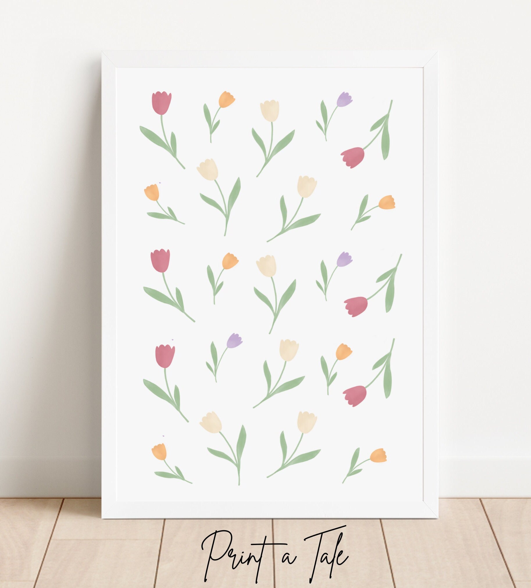 Tulips Nursery Print, Tulips Wall Art, Spring Tulip Print, Girl Room Decor, Girl Nursery Print, Floral Nursery Wall Art