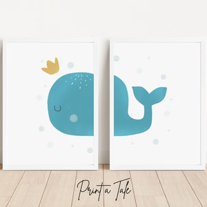 Wal Art, Wal Print 2er Set, Ozean Kinderzimmer Dekor, Ozean Thema Kinderzimmer, Kinderzimmer Dekor, Jungen Zimmer Dekor