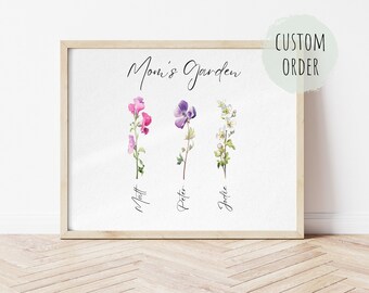 Birth Flower Gift for Mom, Birth Month Flower, Family Birth Flowers, Personal Birth Flower, Mom's Garden, Digital Download