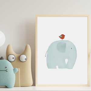 Elephant Nursery Print, Elephant Wall Art, Elephant Nursery Decor, Neutral Nursery Wall Art, Kids Room Decor, Playroom Wall Art, Kids Poster