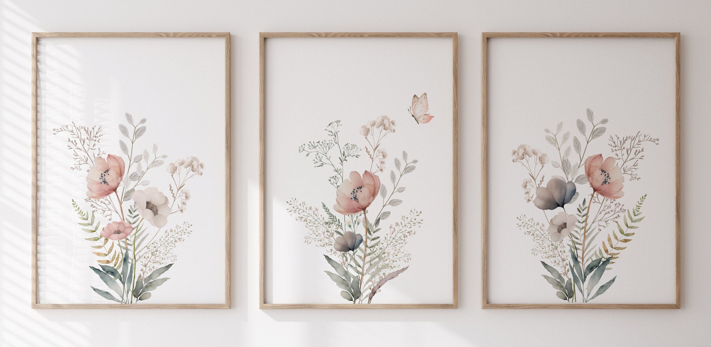 Wildflower Print Set, Baby Girl Wildflower Nursery, Floral Nursery ...