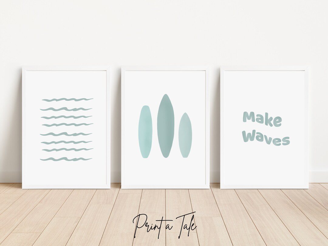 Surfboard Wall Art, Surf Wall Art, Surf Nursery Decor, Ocean Nursery