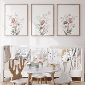 Wildflower Print Set, Baby Girl Wildflower Nursery, Floral Nursery ...