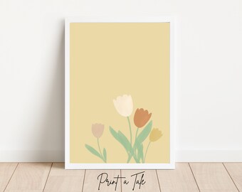Tulips Nursery Print, Tulips Wall Art, Wildflower Nursery, Spring Tulip Print, Girl Room Decor, Girl Nursery Print, Toddler Girl Nursery