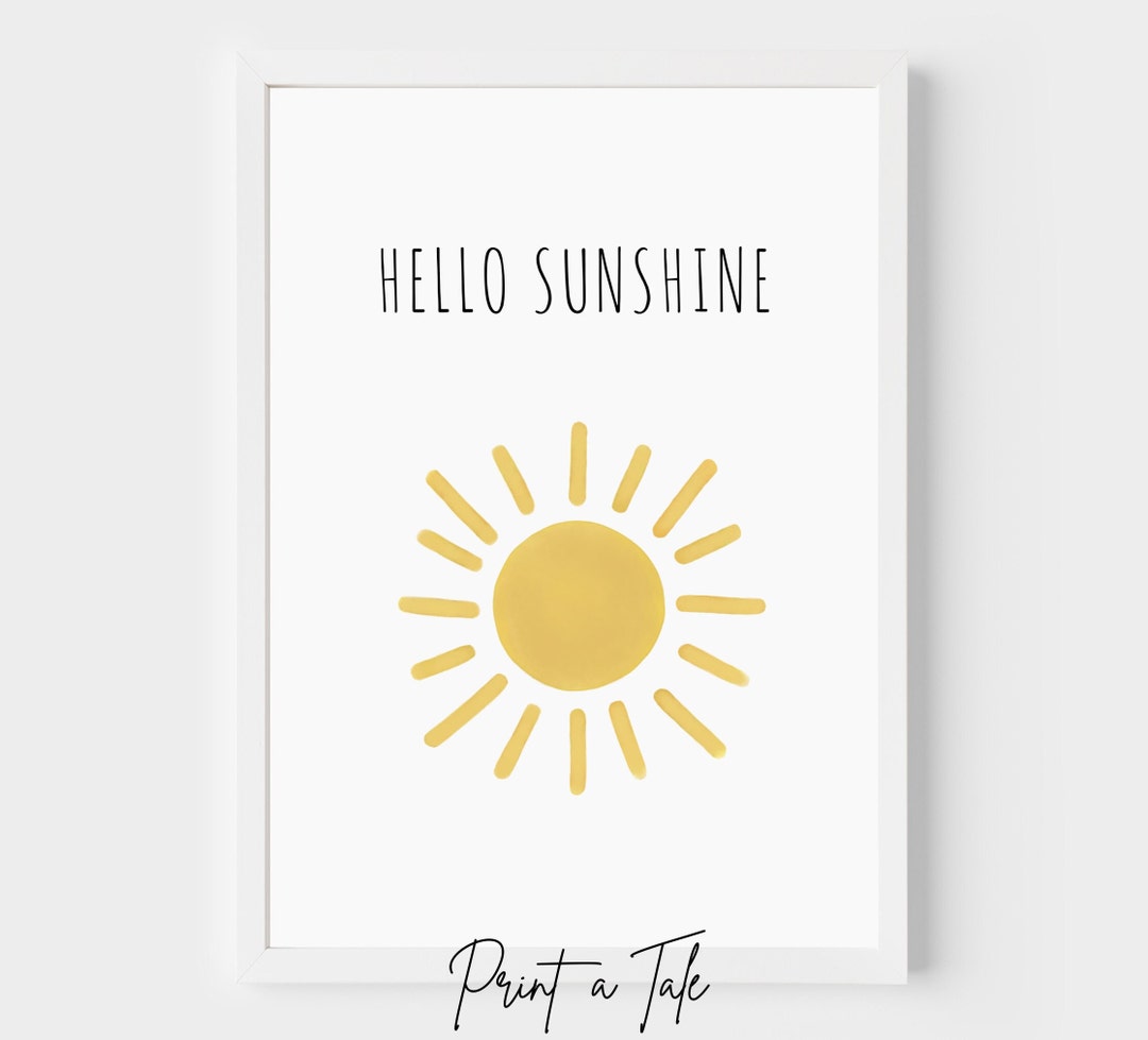 Hello Sunshine Nursery, Sunshine Printable, Watercolor Sun, Sun ...